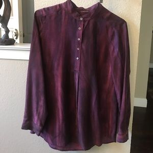 J.Jill pure silk long sleeve blouse small EUC